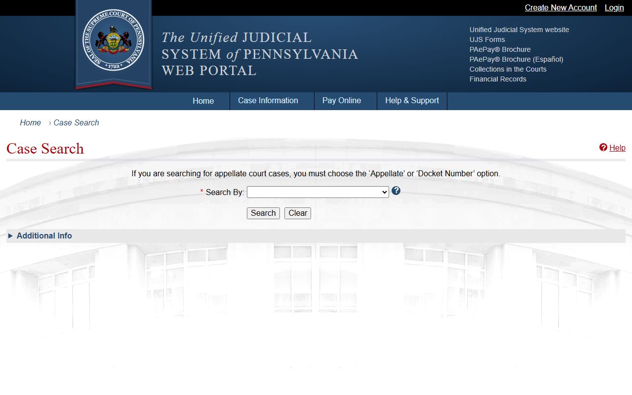 Susquehanna County court dockets Pennsylvania UJS Case Search
