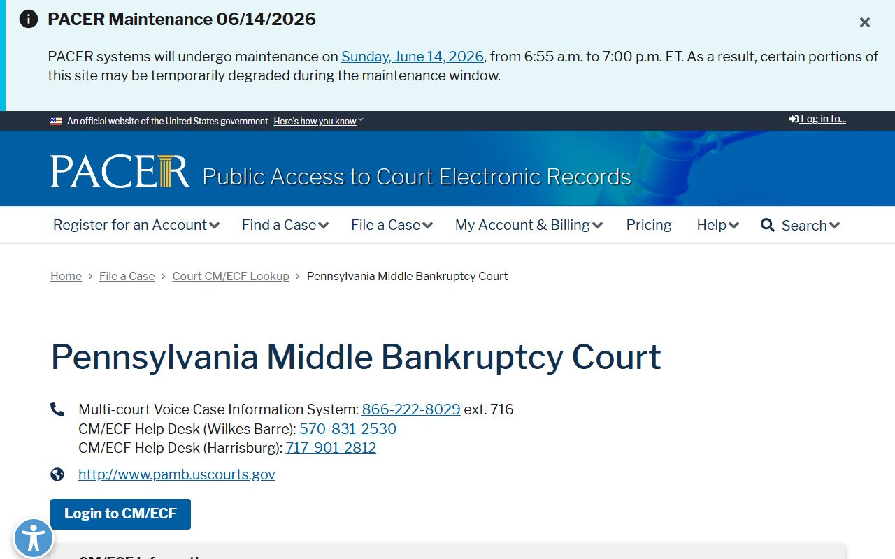 Susquehanna County bankruptcy court records PACER lookup