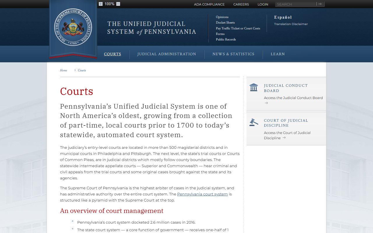 Susquehanna County court records Pennsylvania court structure
