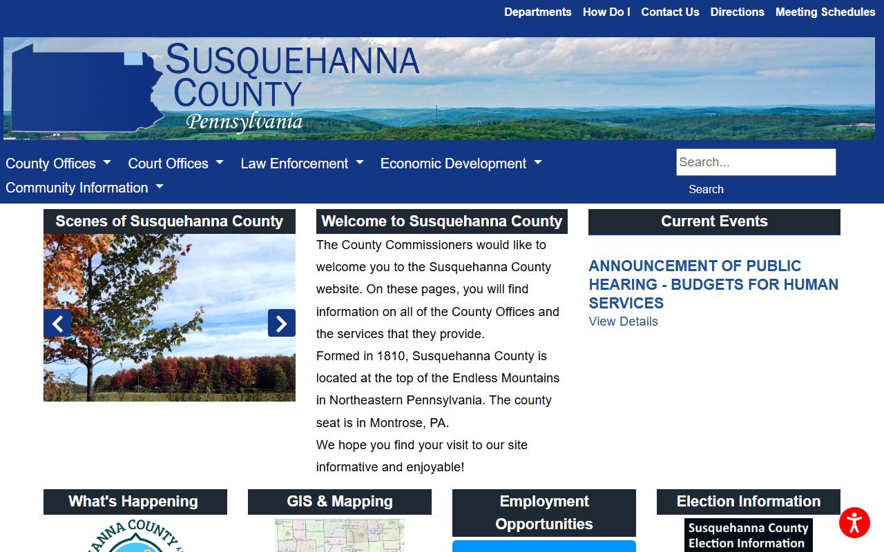 Susquehanna County court records county homepage